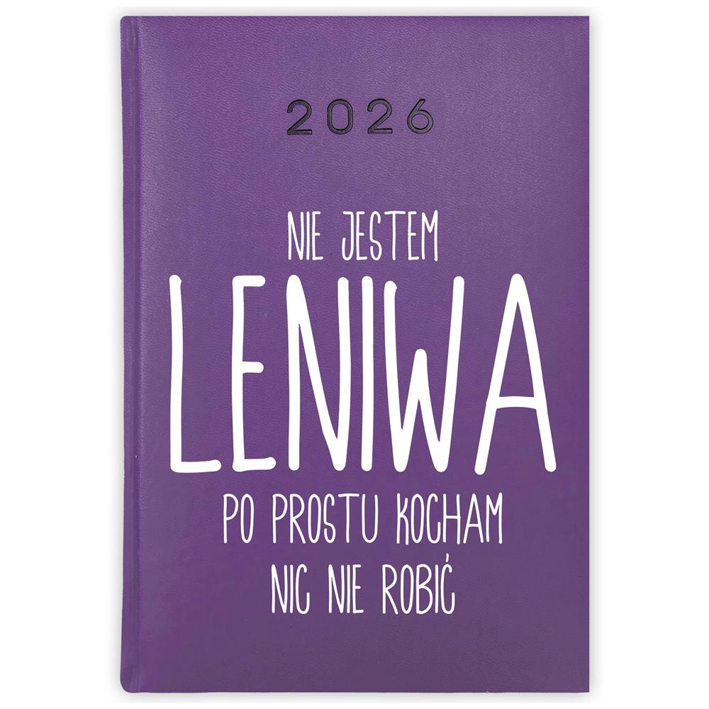 Nie jestem leniwa, po prostu kocham kalendarz książkowy a5 2026 kolor fioletowy