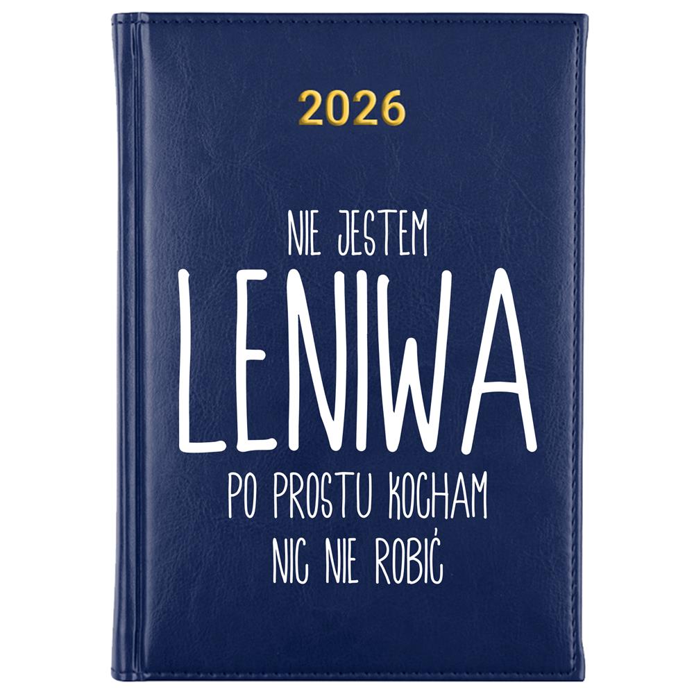 Nie jestem leniwa, po prostu kocham kalendarz książkowy a5 2026 kolor granatowy