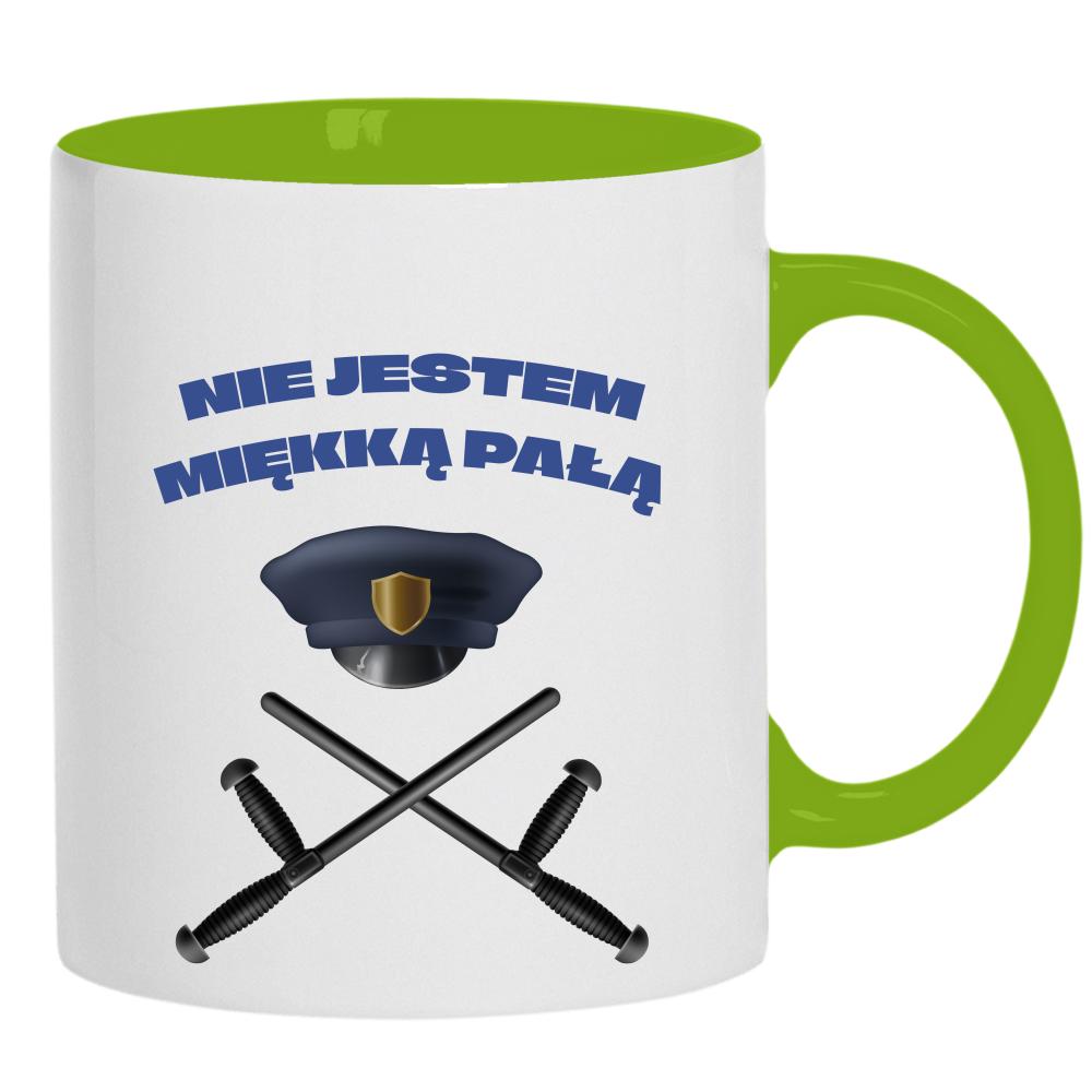 Nie Jestem Miękką Pałą kubek ucho kolor kolor zielony