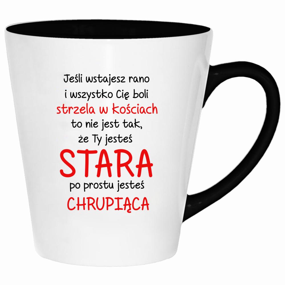 Nie jesteś stara, jesteś chrupiąca kubek latte kolor zielony