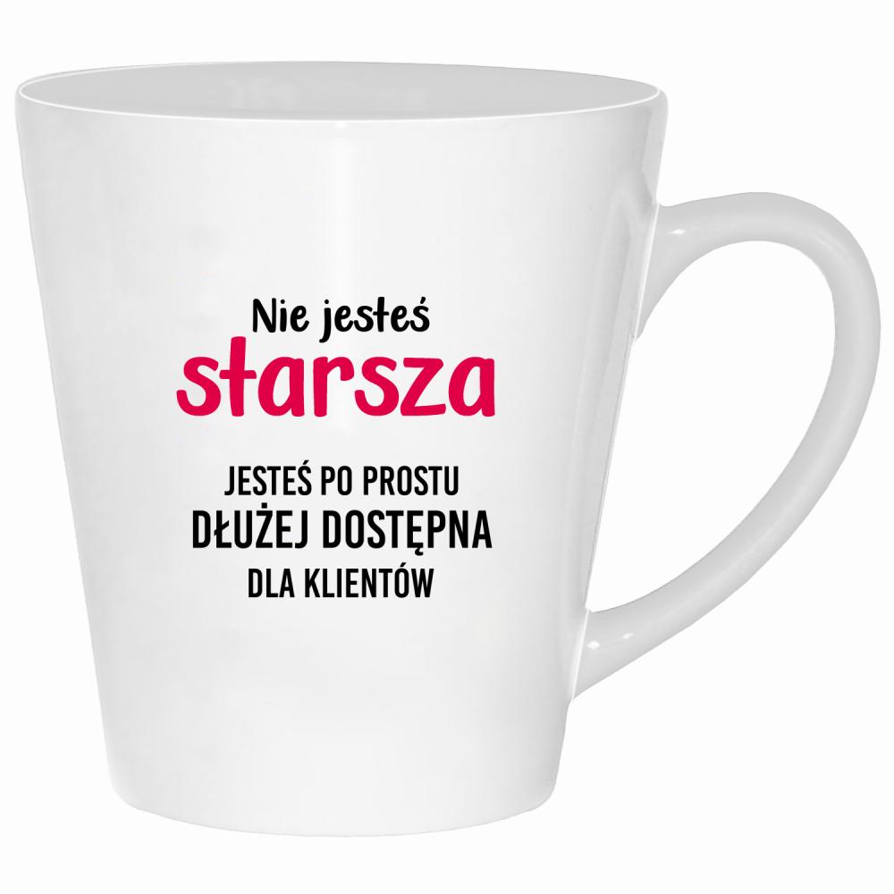 Nie jesteś starsza jesteś dłużej dostępna kubek latte kolor biały