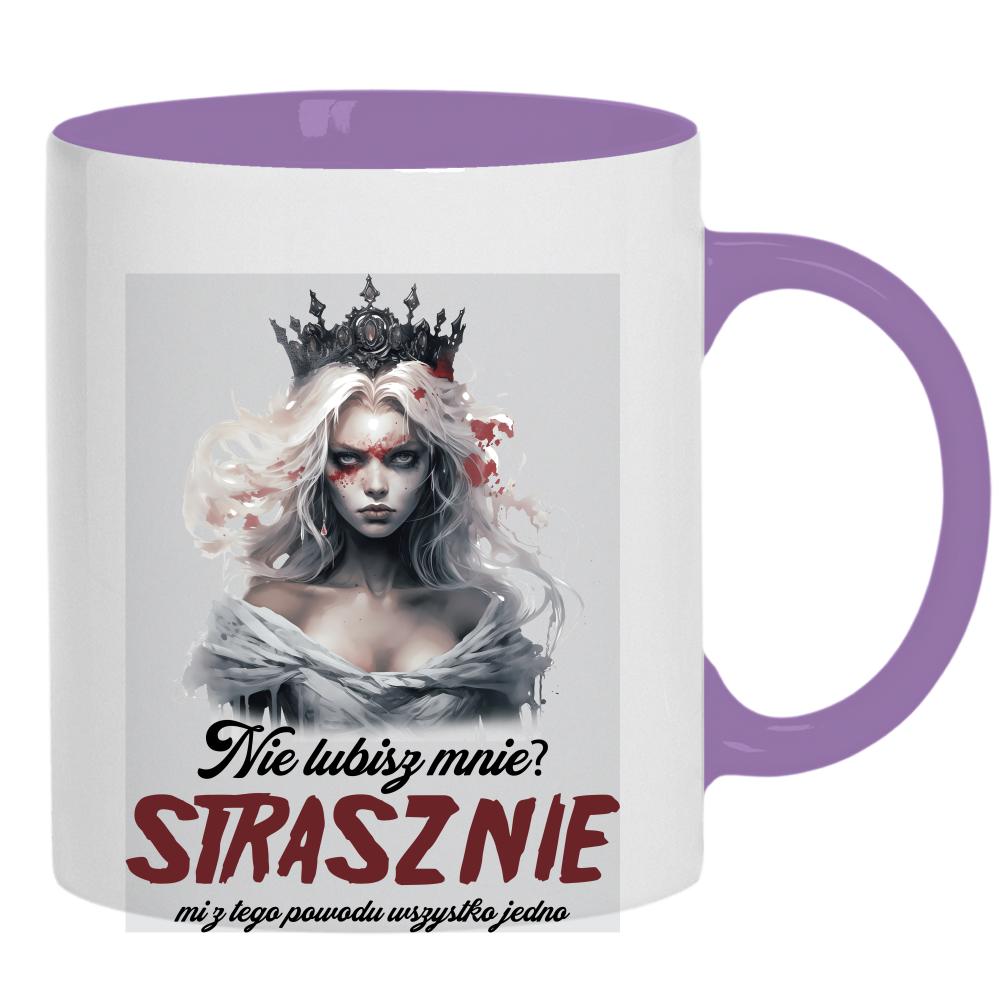 Nie lubisz mnie? Strasznie mi z tego powodu kubek ucho kolor kolor jasnofioletowy