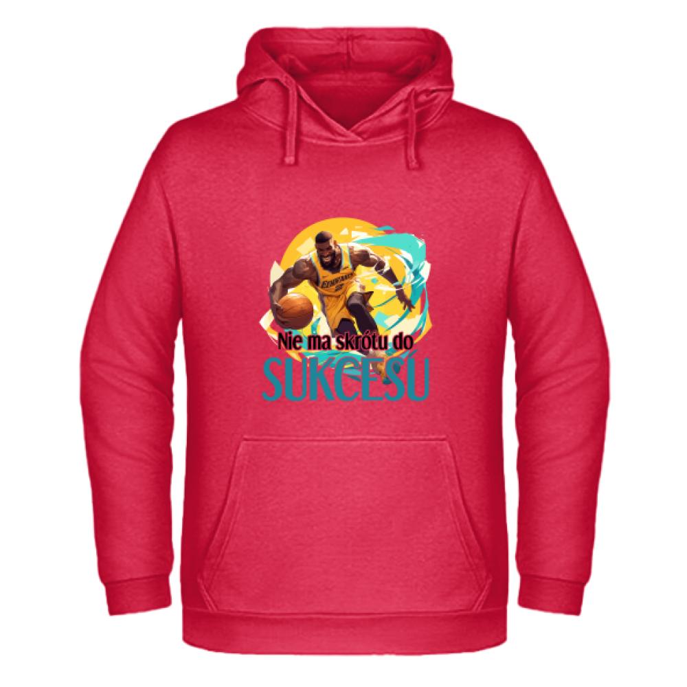 Nie ma skrótu do sukcesu bluza męska z kapturem kolor czerwony