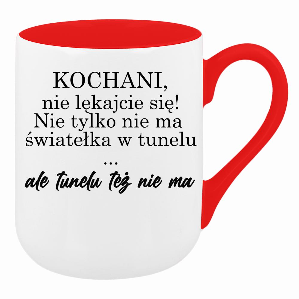 Nie ma światełka w tunelu ale tunelu też nie ma kubek coffee kolor czerwony latte