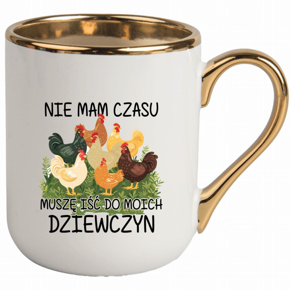 Nie mam czasu, muszę iść do moich dziewczyn kubek elegant biały kolor turkusowy