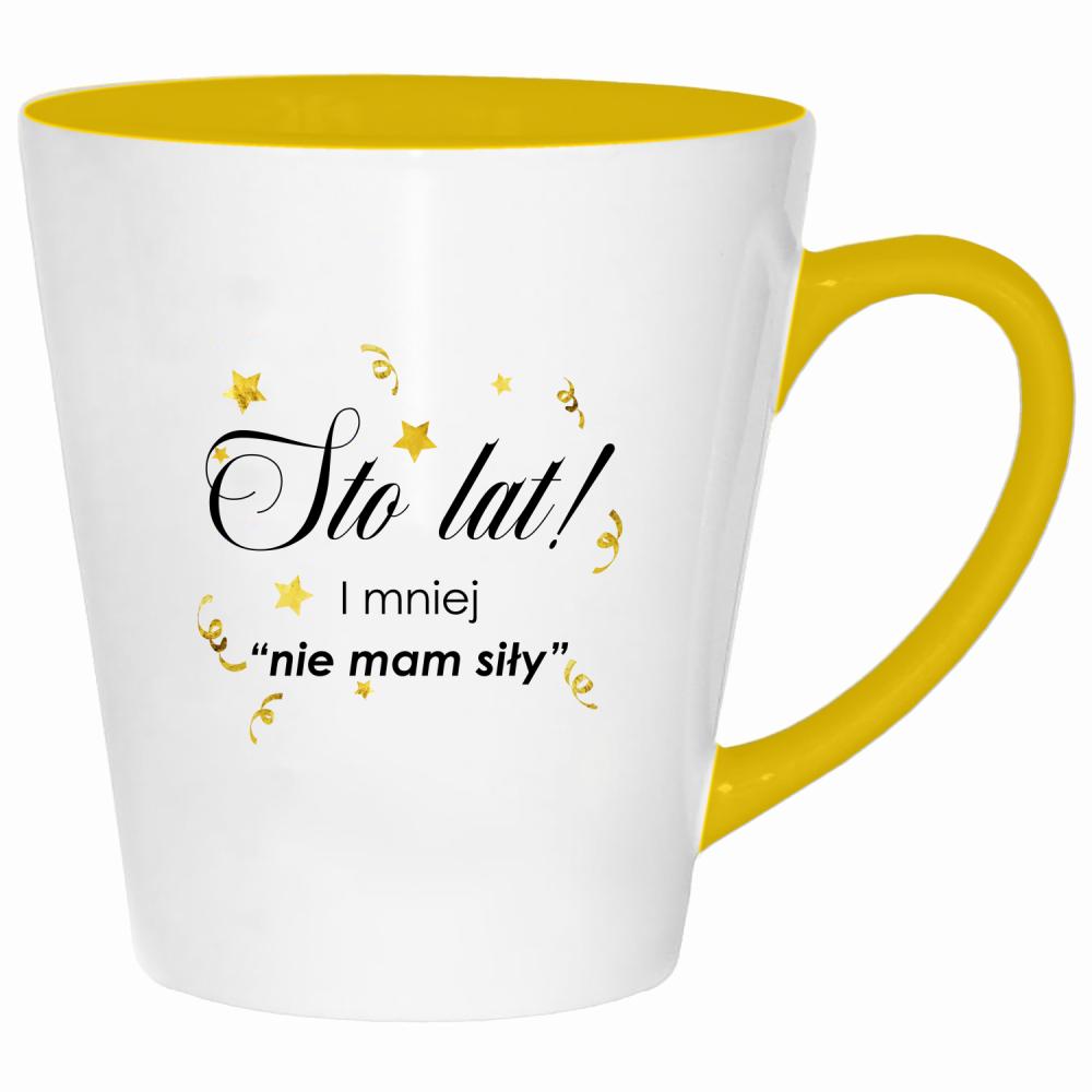 Nie mam siły nie mam siły kubek latte kolor żółtyy
