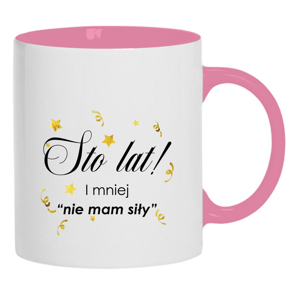 Nie mam siły nie mam siły kubek ucho kolor kolor różowy