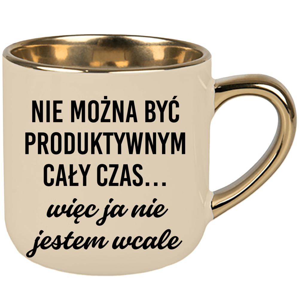 Nie można być produktywnym cały czas kubek elegant duży kolor kremowy