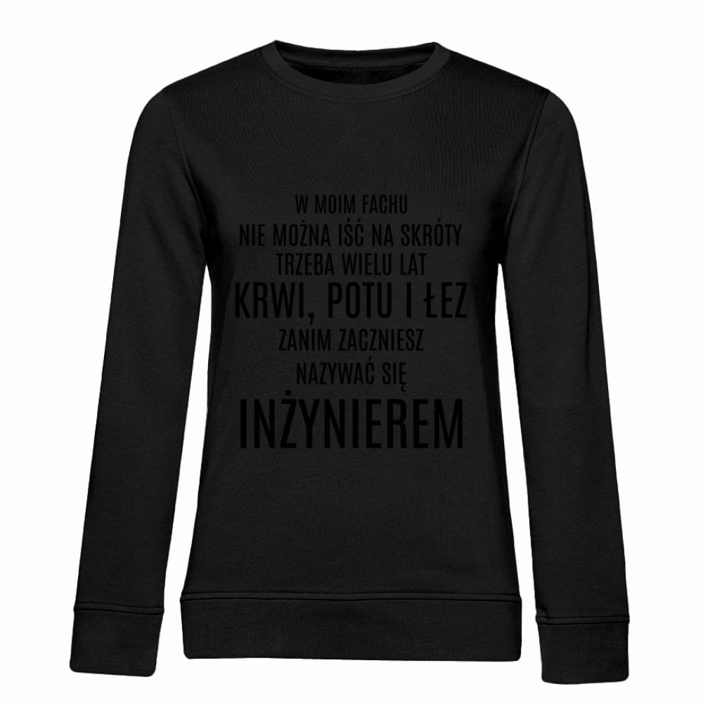 Nie można iść na skróty bluza damska bez kaptura kolor zielony