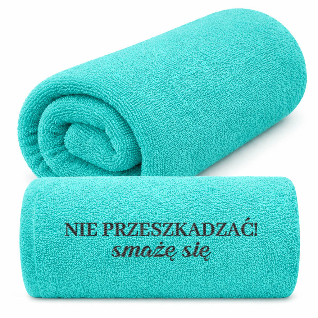 Nie przeszkadzać! Smażę się! ręcznik fitness 50x100