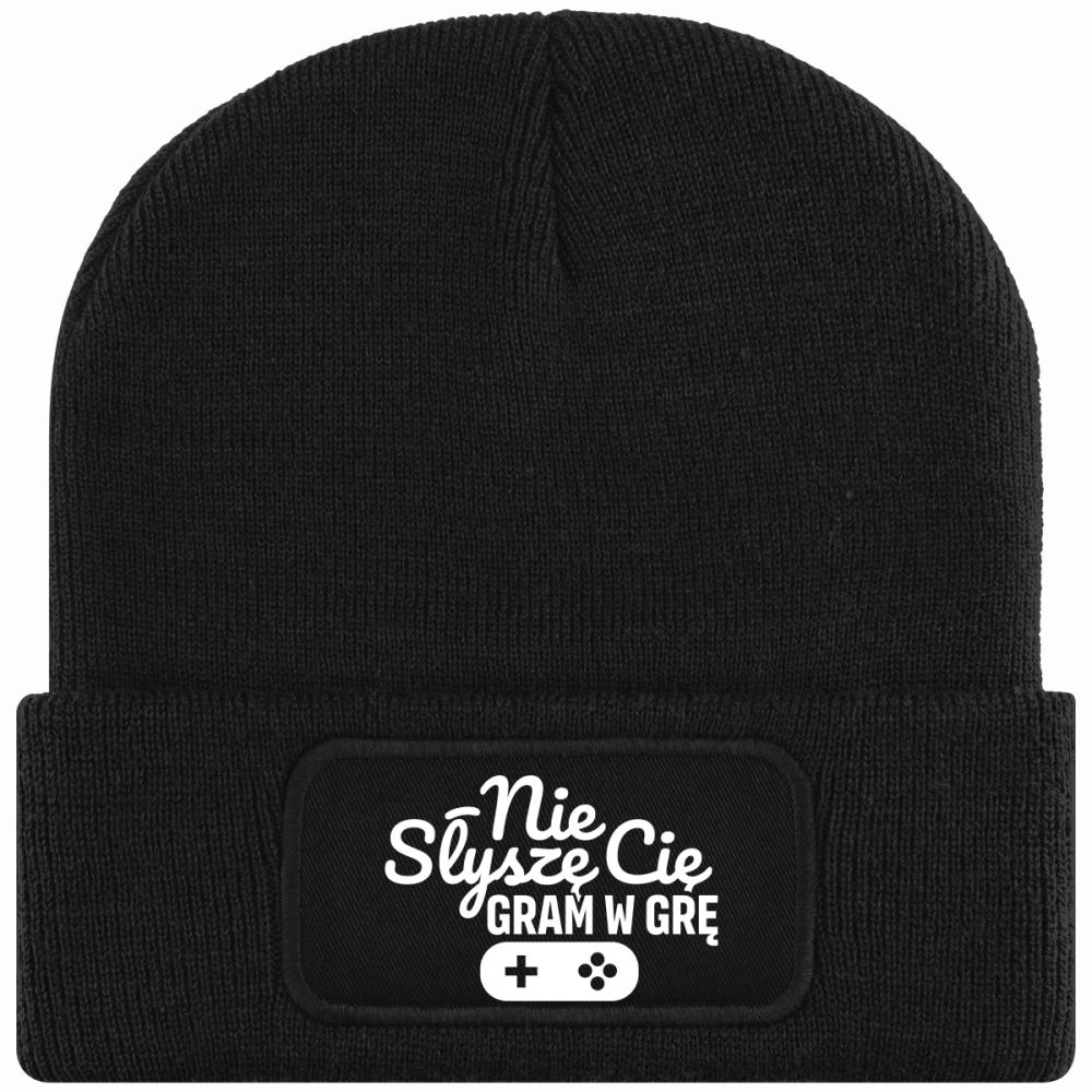 NIE SŁYSZĘ CIĘ GRAM W GRE czapka zimowa