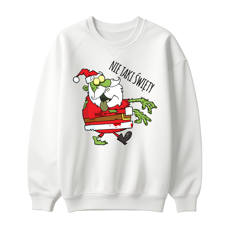 Nie taki święty 2 bluza męska bez kaptura kolor biały