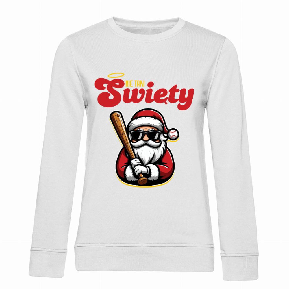 Nie Taki Święty bluza damska bez kaptura kolor biały