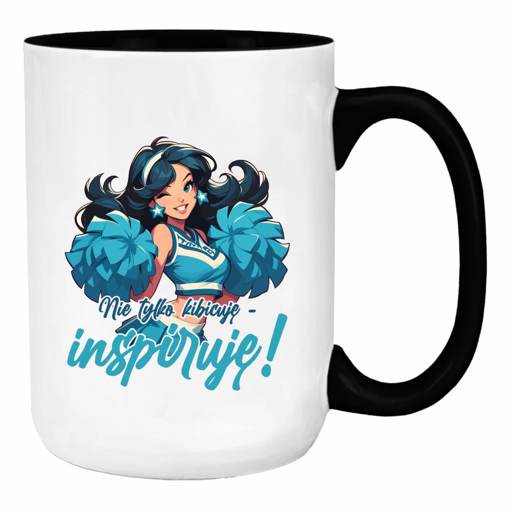 Nie tylko kibicuję – inspiruję! duży kubek ucho kolor kolor czerwony latte