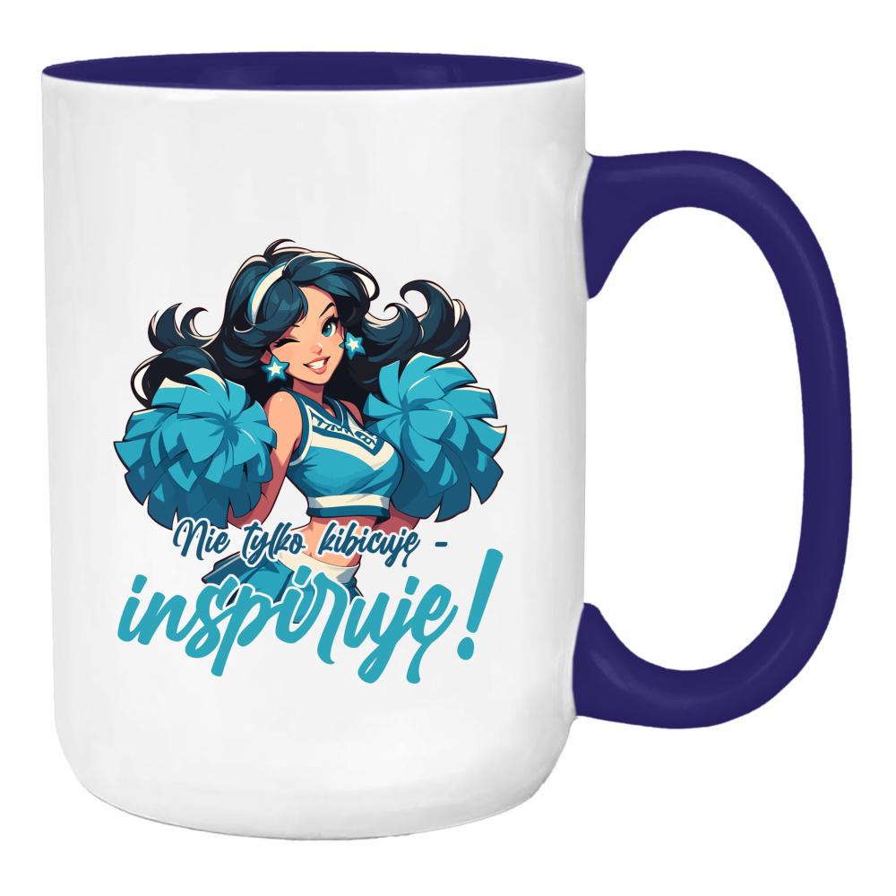 Nie tylko kibicuję – inspiruję! duży kubek ucho kolor kolor navy