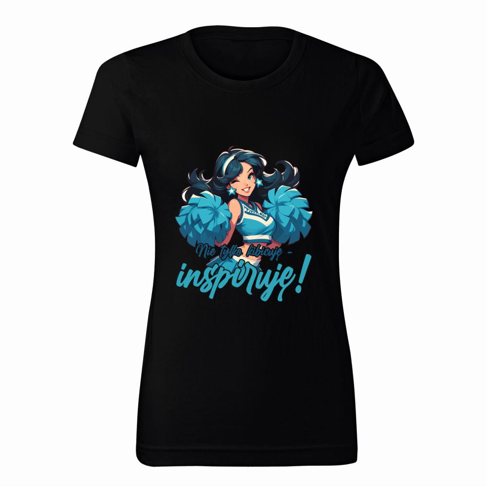 Nie tylko kibicuję – inspiruję! koszulka damska kolor czarny