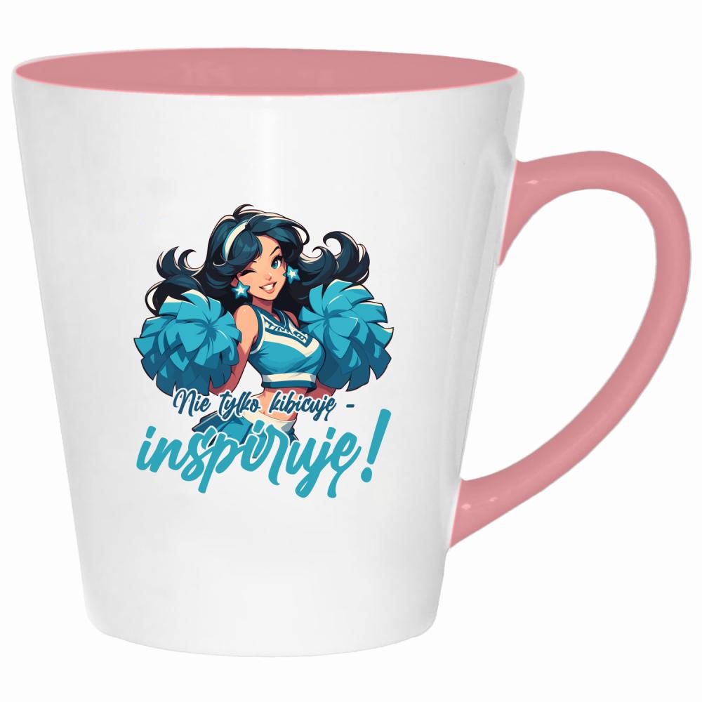 Nie tylko kibicuję – inspiruję! kubek latte kolor pink