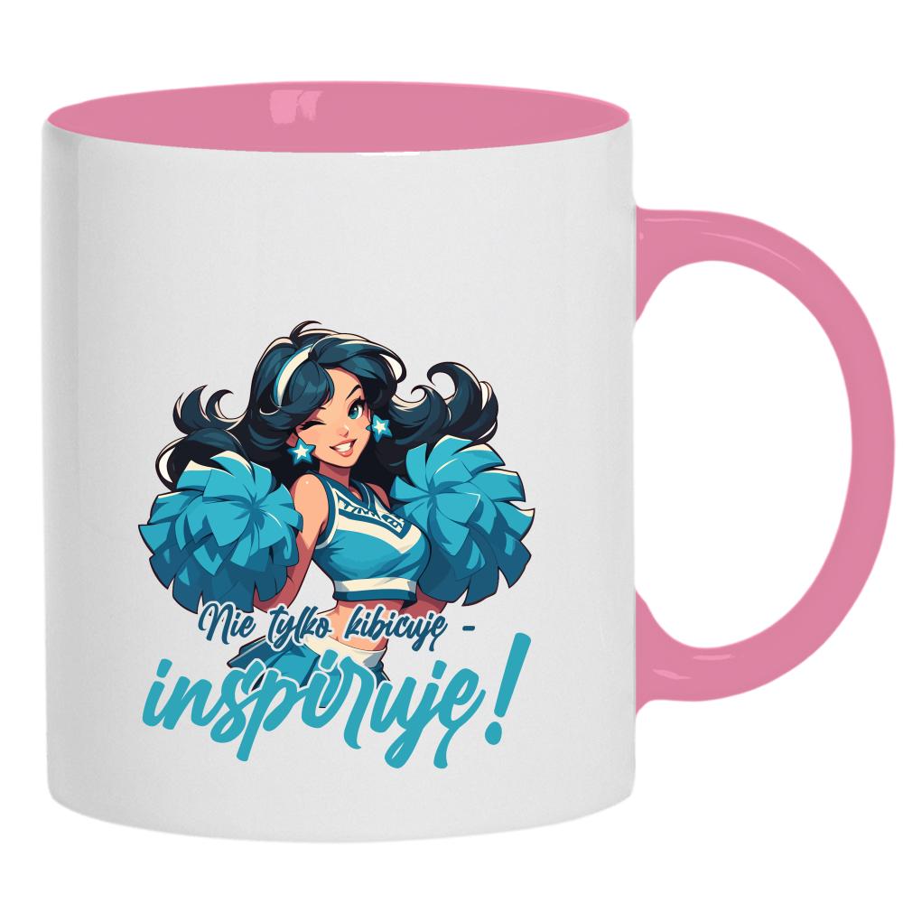 Nie tylko kibicuję – inspiruję! kubek ucho kolor kolor różowy