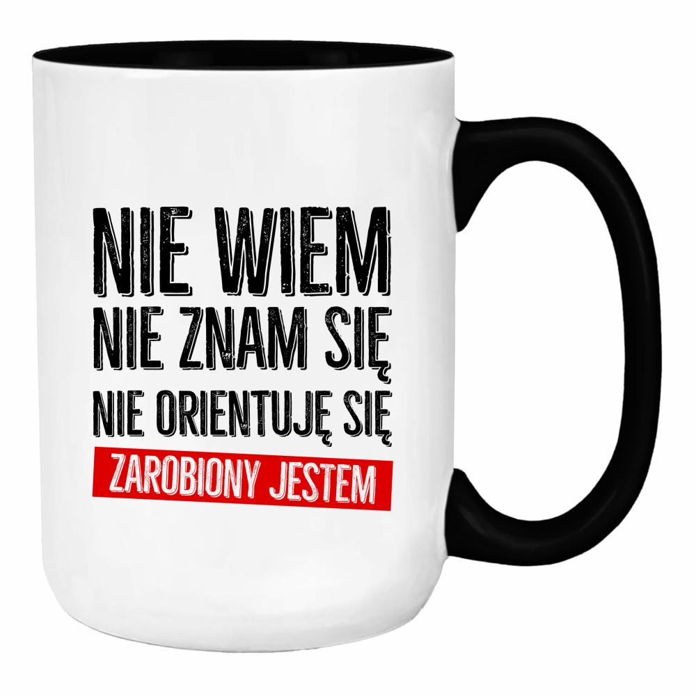 Nie wiem, nie znam się, nie orientuję duży kubek ucho kolor kolor jasnofioletowy