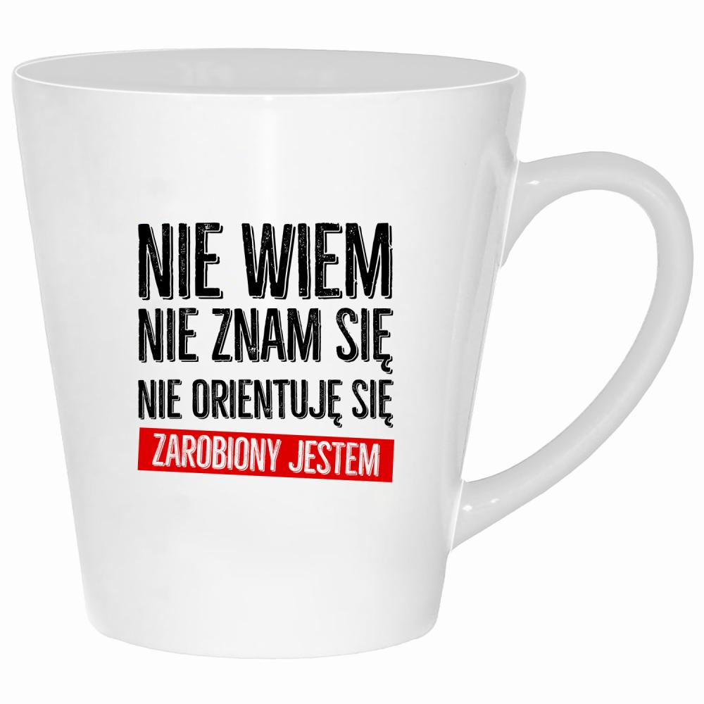 Nie wiem, nie znam się, nie orientuję kubek latte kolor biały