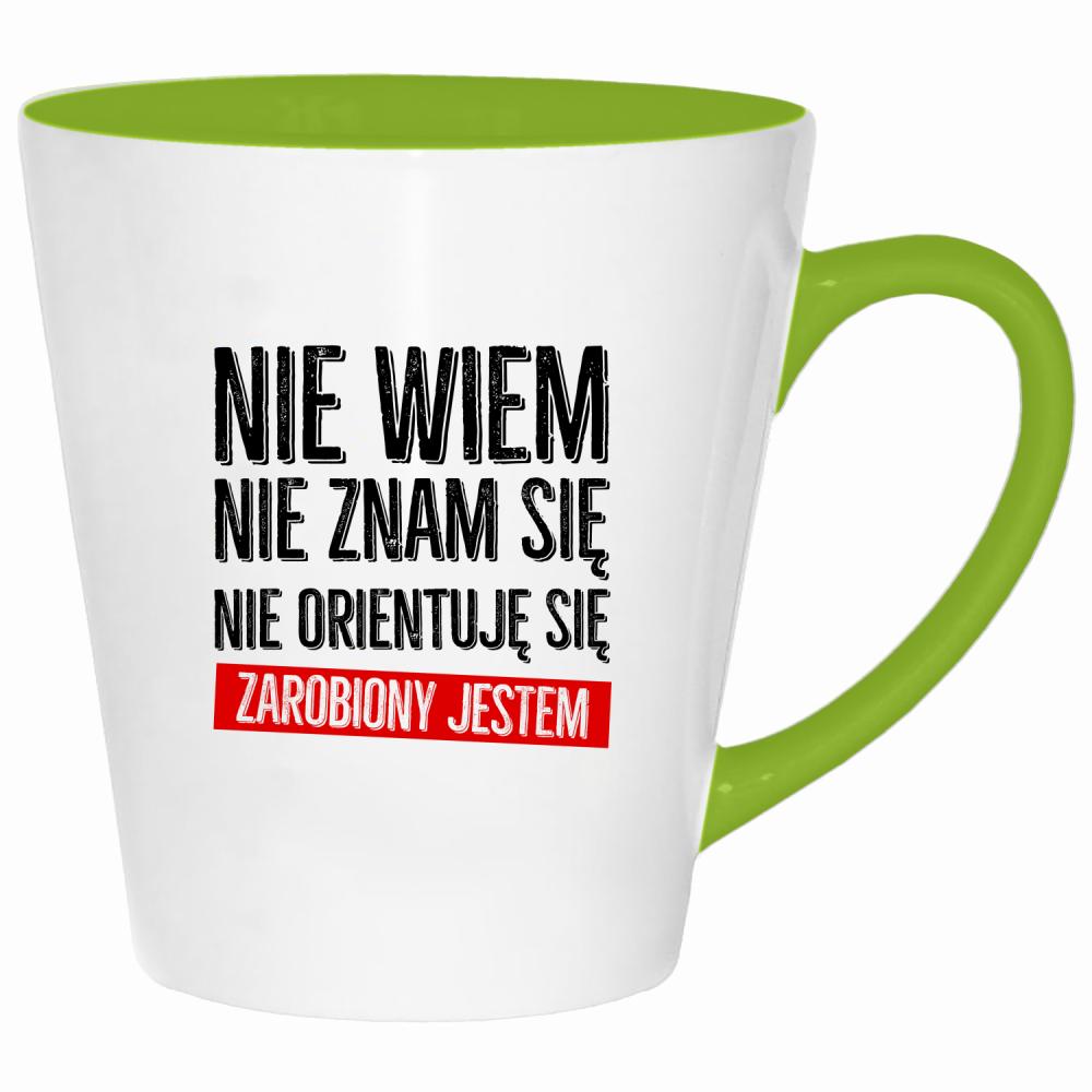 Nie wiem, nie znam się, nie orientuję kubek latte kolor limonka