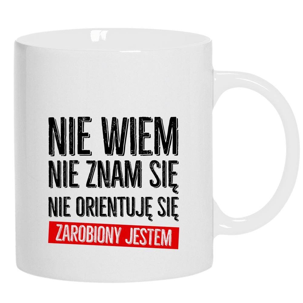 Nie wiem, nie znam się, nie orientuję kubek ucho kolor kolor biały