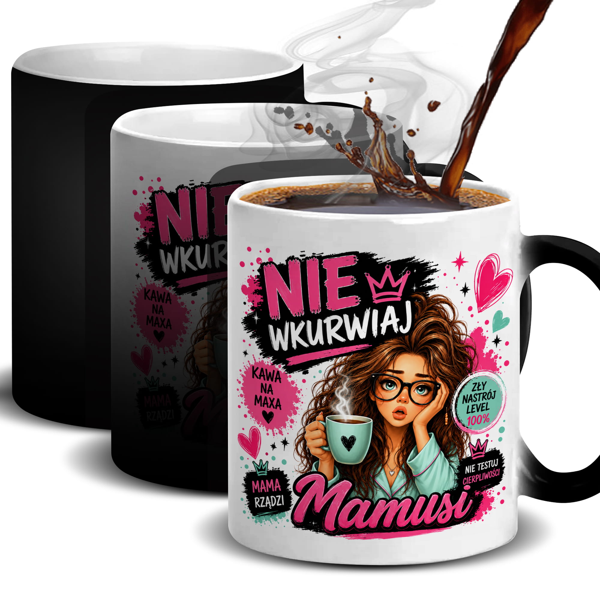 Nie wku#wiaj Mamusi 2 kubek magiczny kolor czarny