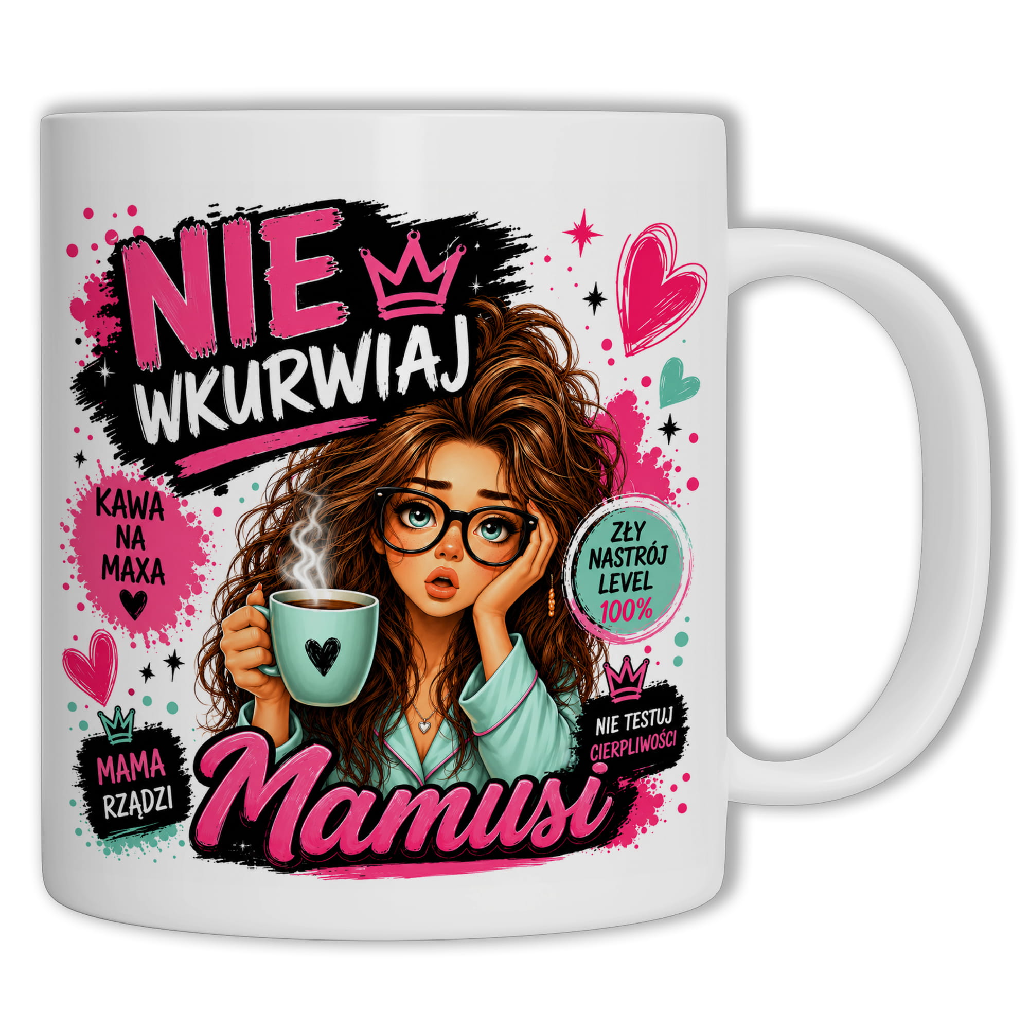 Nie wku#wiaj Mamusi 2 kubek ucho kolor kolor biały