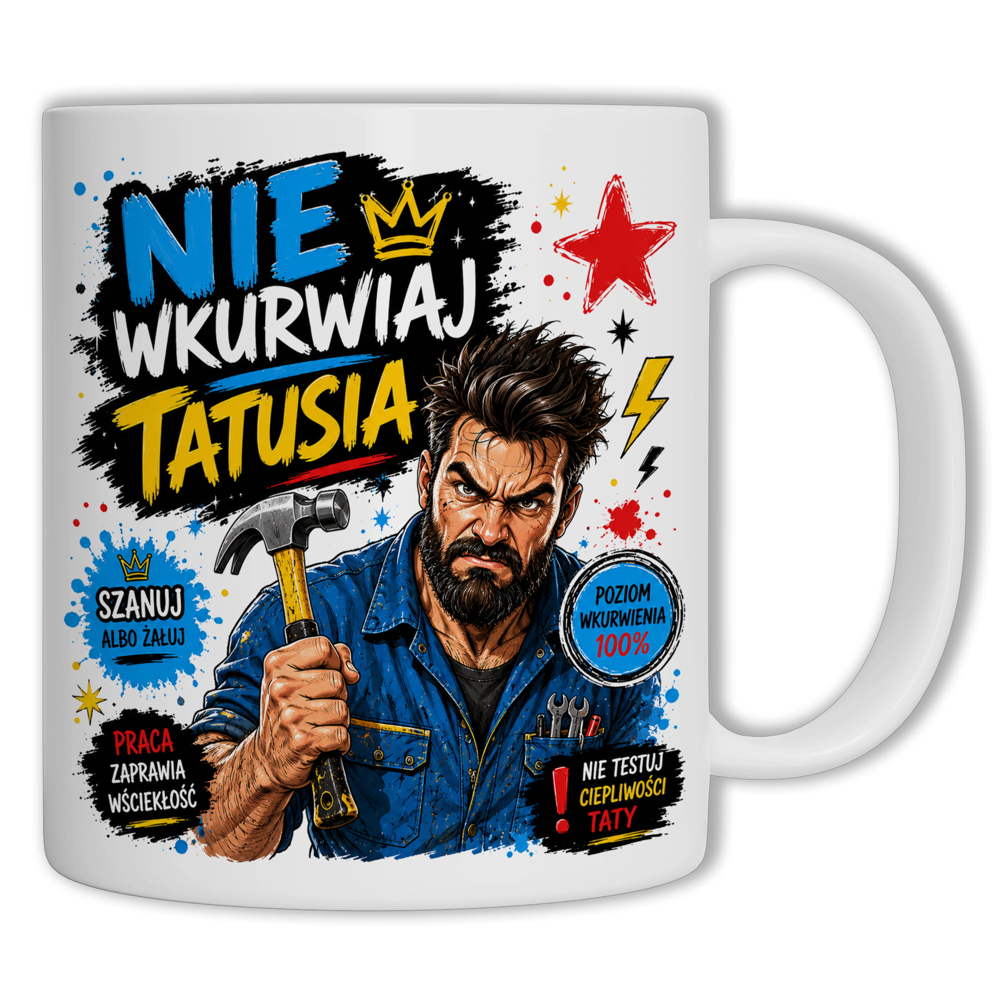 Nie wku#wiaj tatusia 2 kubek ucho kolor kolor biały