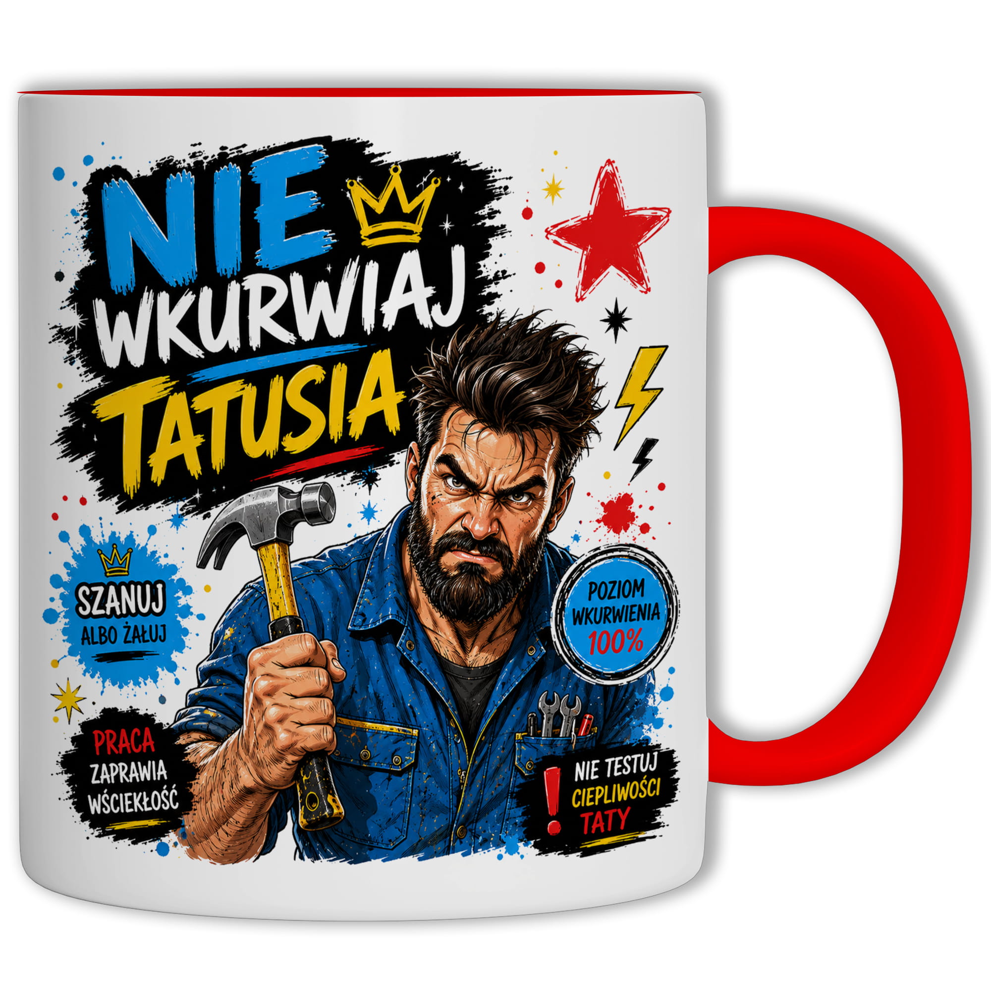 Nie wku#wiaj tatusia 2 kubek ucho kolor kolor czerwony