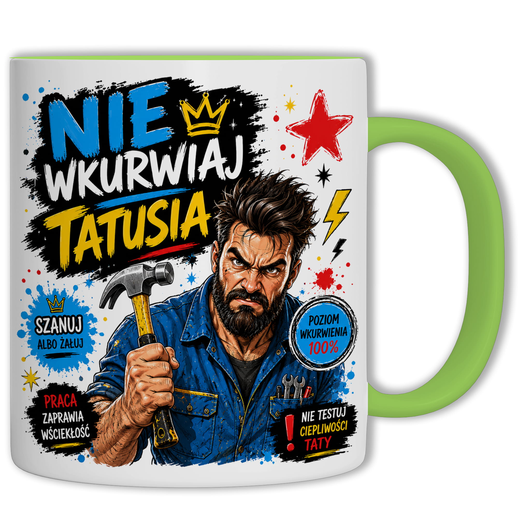 Nie wku#wiaj tatusia 2 kubek ucho kolor kolor zielony