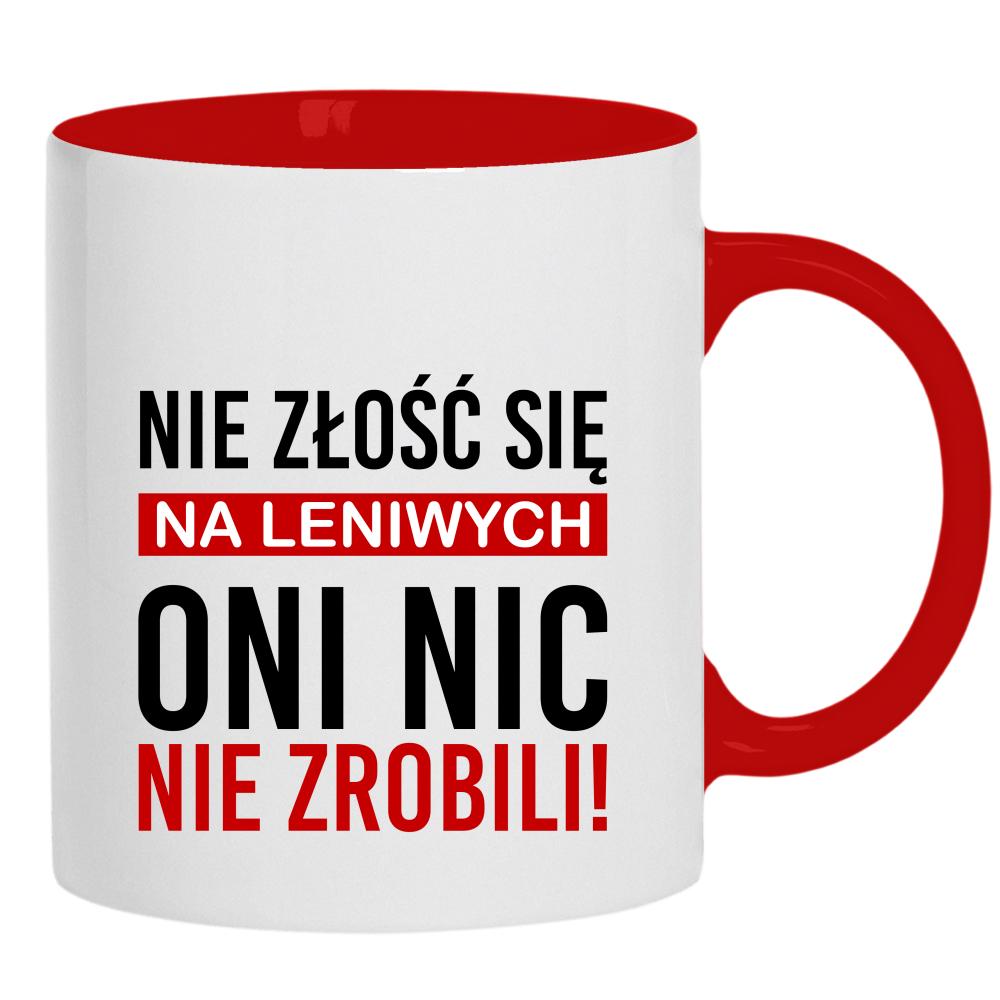 Nie złość się na leniwych kubek ucho kolor