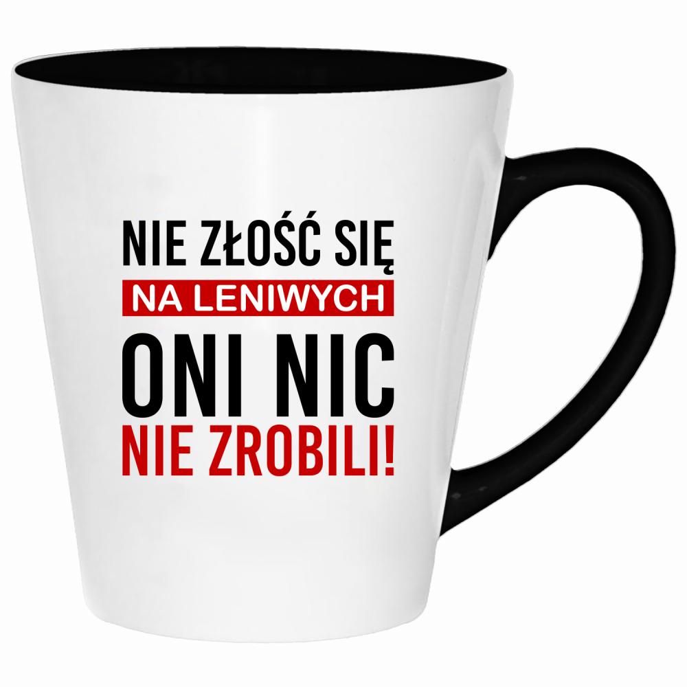 Nie złość się na leniwych kubek latte kolor jasnofioletowy