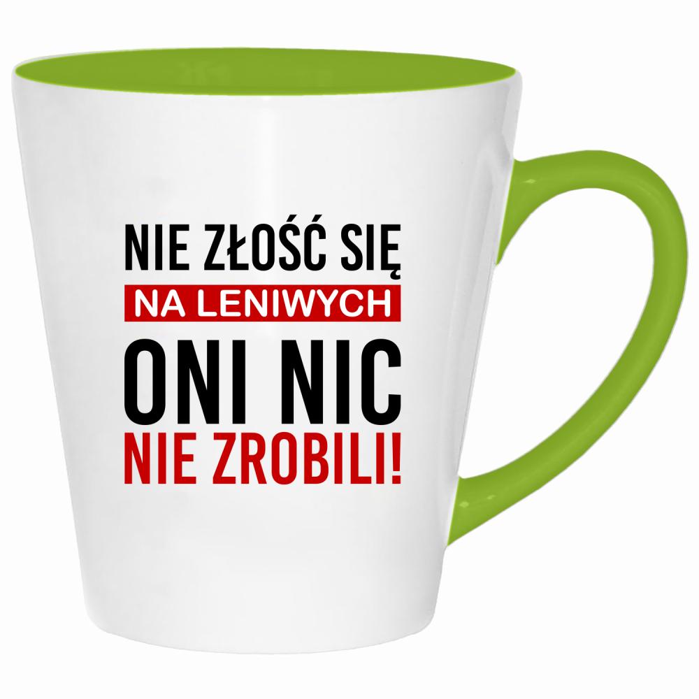Nie złość się na leniwych kubek latte kolor limonka