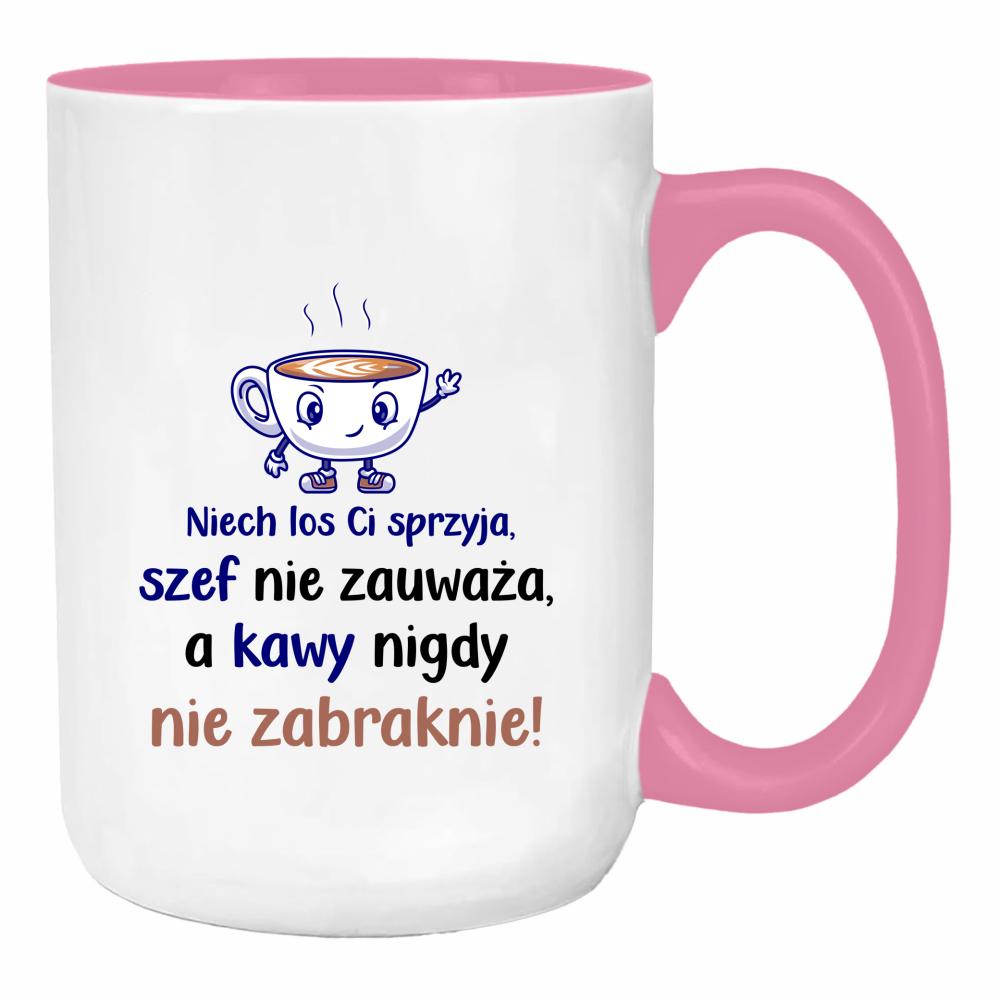 Niech los Ci sprzyja, szef nie zauważa duży kubek ucho kolor kolor różowy