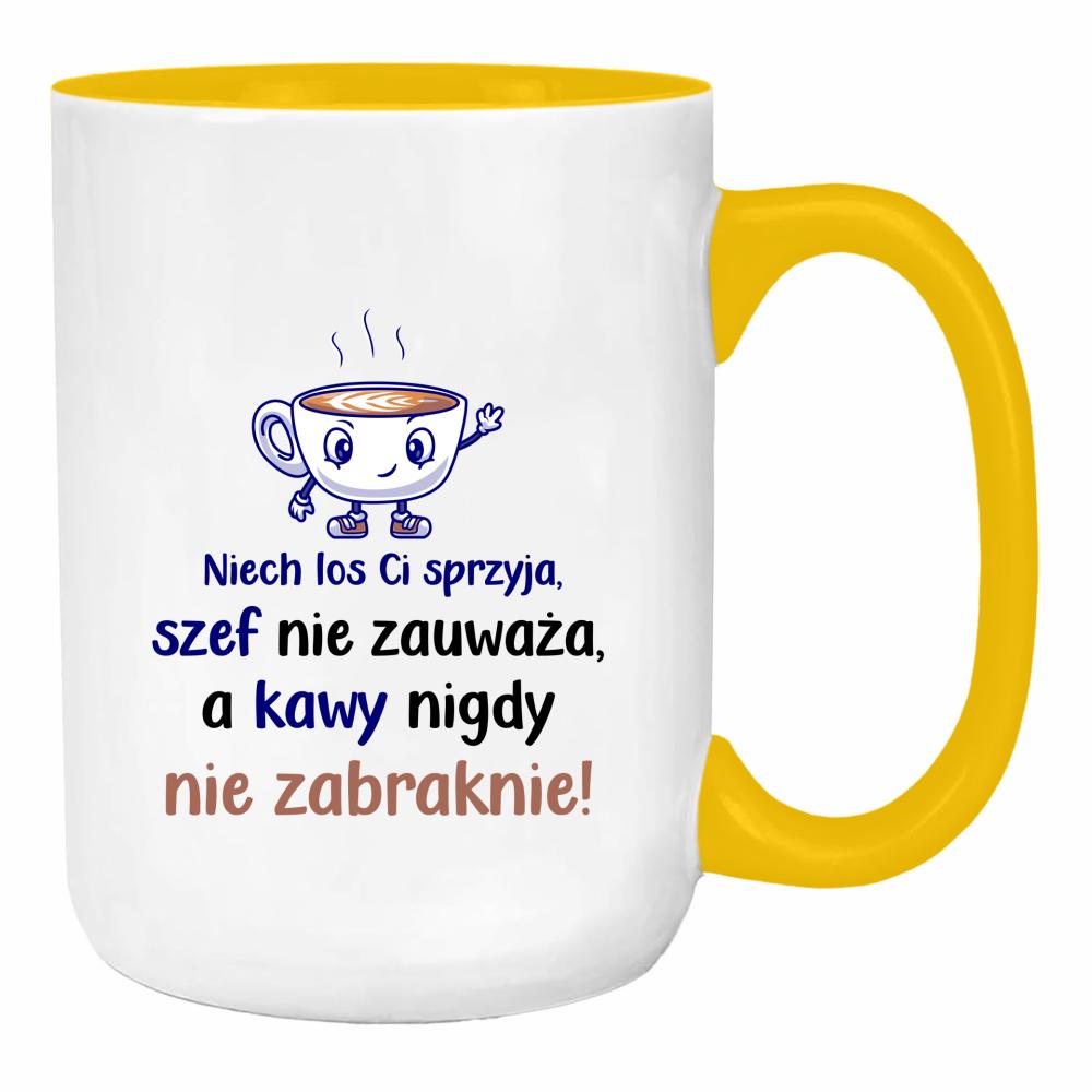 Niech los Ci sprzyja, szef nie zauważa duży kubek ucho kolor kolor żółty