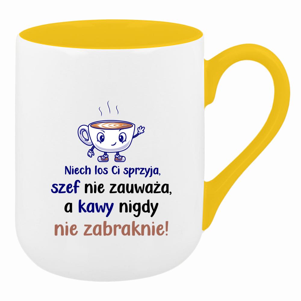 Niech los Ci sprzyja, szef nie zauważa kubek coffee kolor żółty