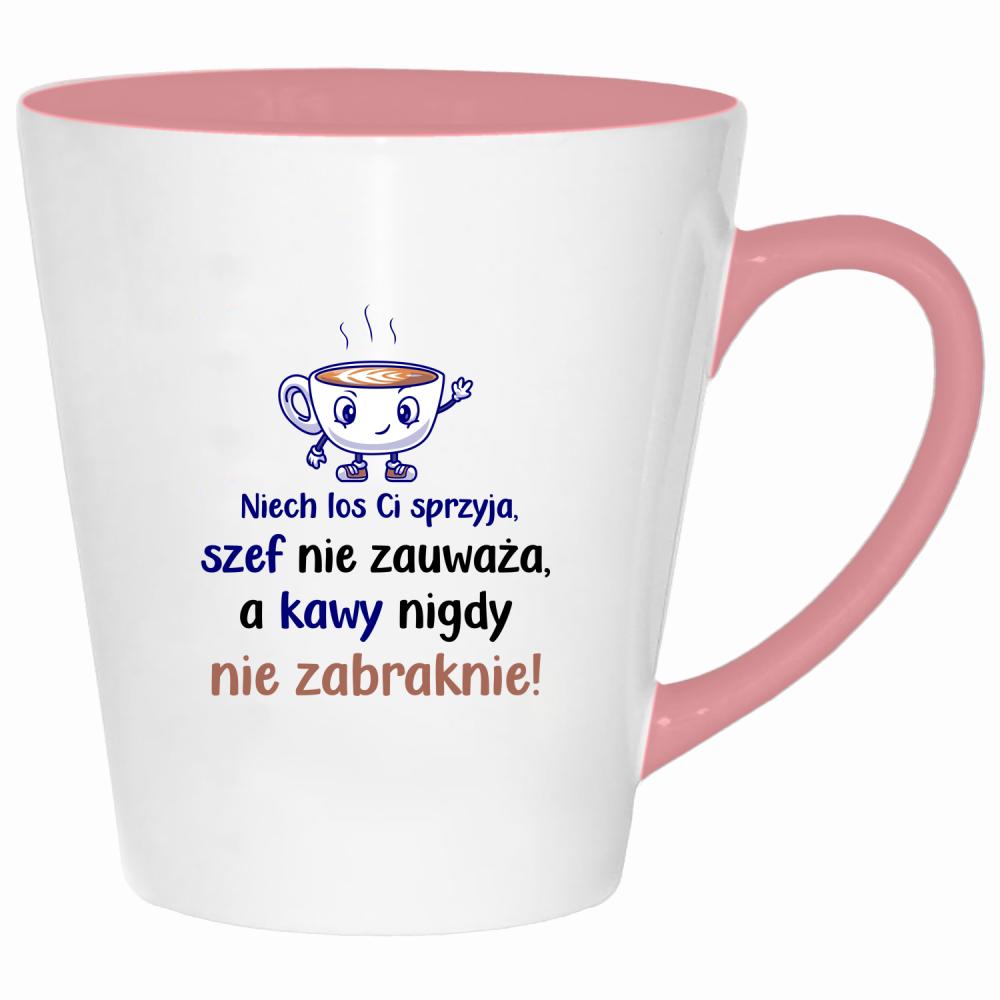 Niech los Ci sprzyja, szef nie zauważa kubek latte kolor pink