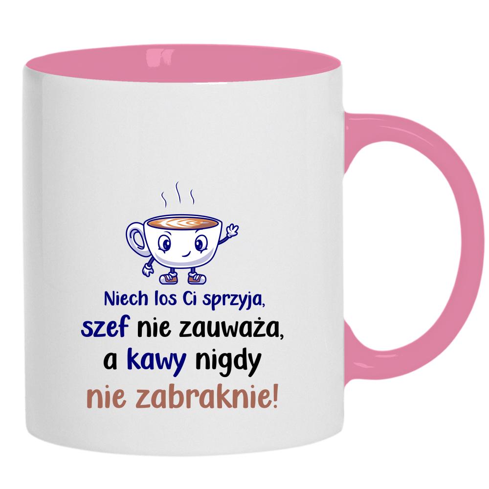 Niech los Ci sprzyja, szef nie zauważa kubek ucho kolor kolor różowy