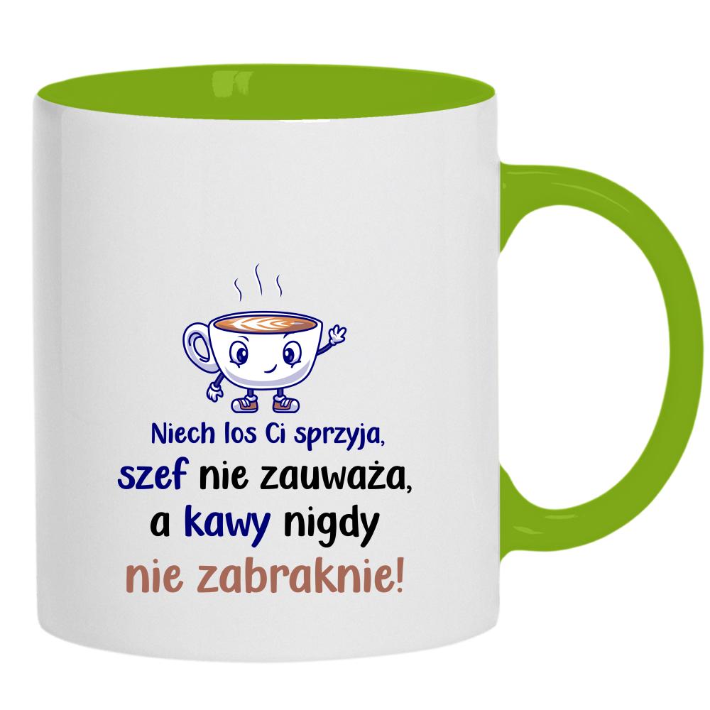 Niech los Ci sprzyja, szef nie zauważa kubek ucho kolor kolor zielony