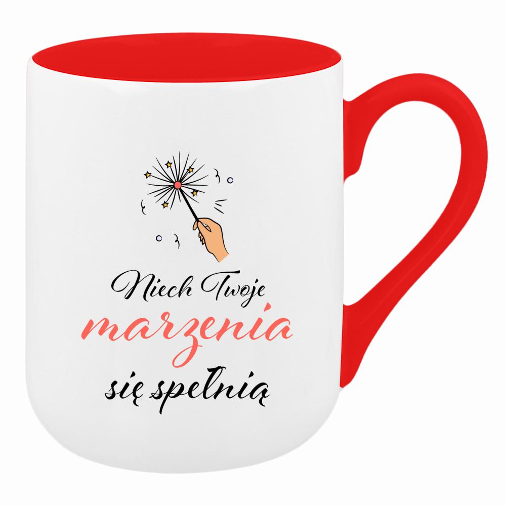 Niech Twoje marzenia się spełnią kubek coffee kolor czerwony latte