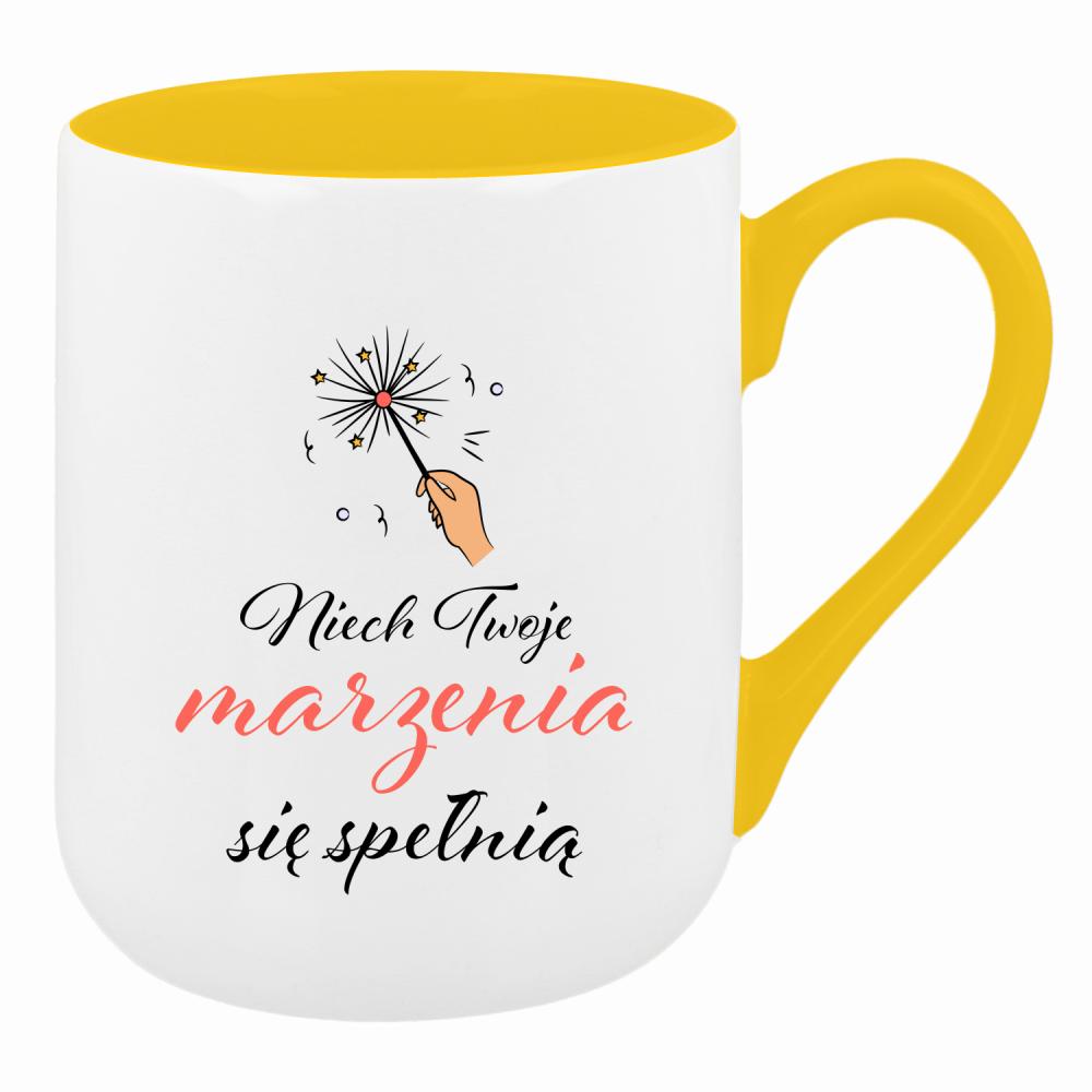Niech Twoje marzenia się spełnią kubek coffee kolor żółty