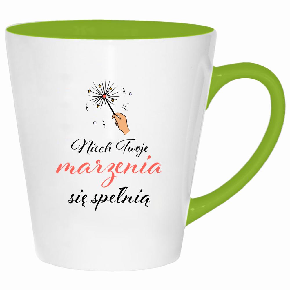 Niech Twoje marzenia się spełnią kubek latte kolor limonka