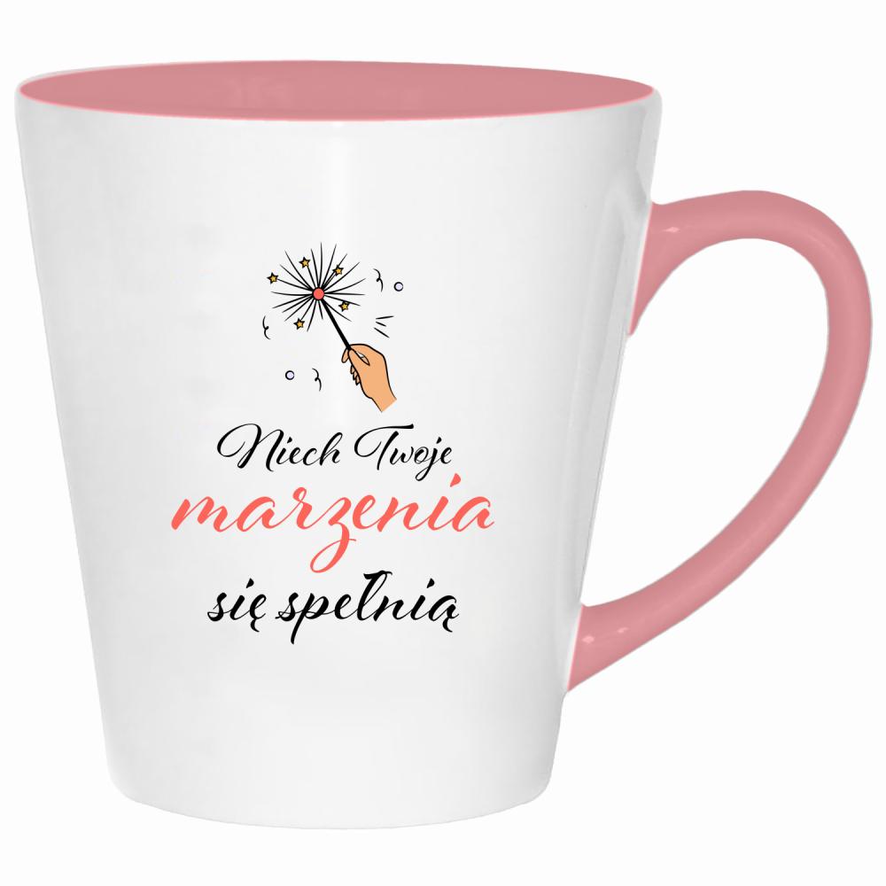 Niech Twoje marzenia się spełnią kubek latte kolor pink