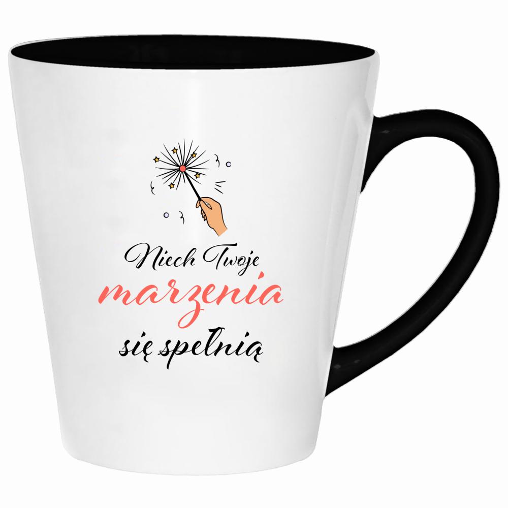 Niech Twoje marzenia się spełnią kubek latte kolor żółty