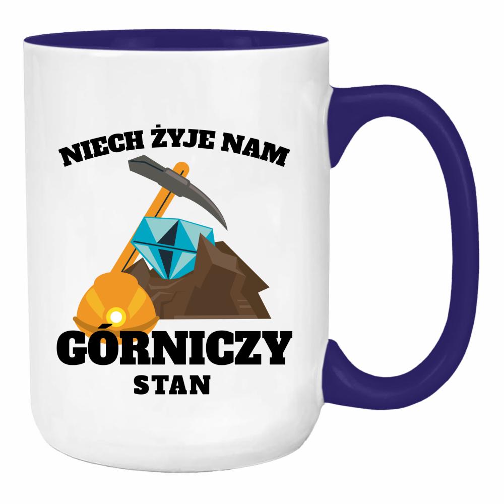 Niech żyje nam górniczy stan duży kubek ucho kolor kolor navy