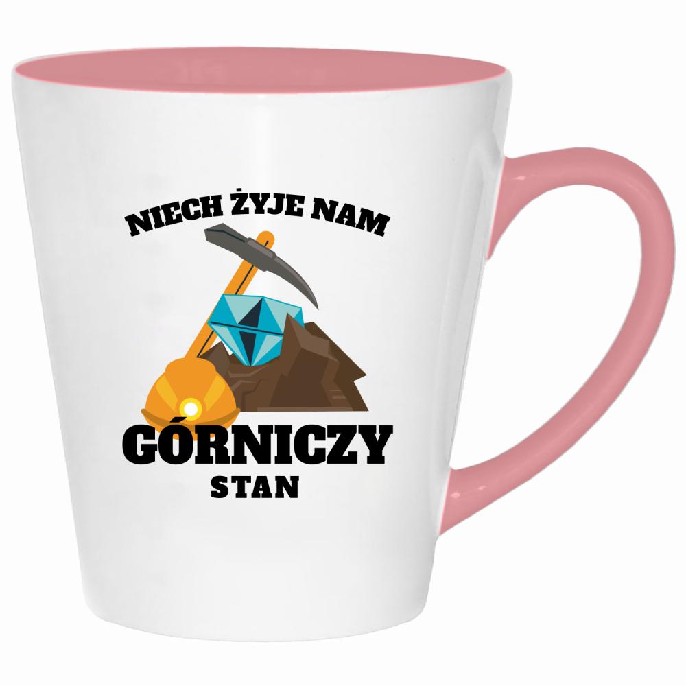 Niech żyje nam górniczy stan kubek latte kolor pink