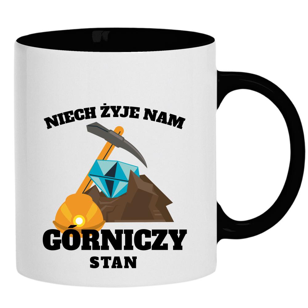 Niech żyje nam górniczy stan kubek ucho kolor kolor czarnyy