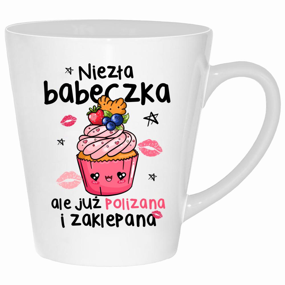 Niezła babeczka, ale już polizana i zaklepana kubek latte kolor biały