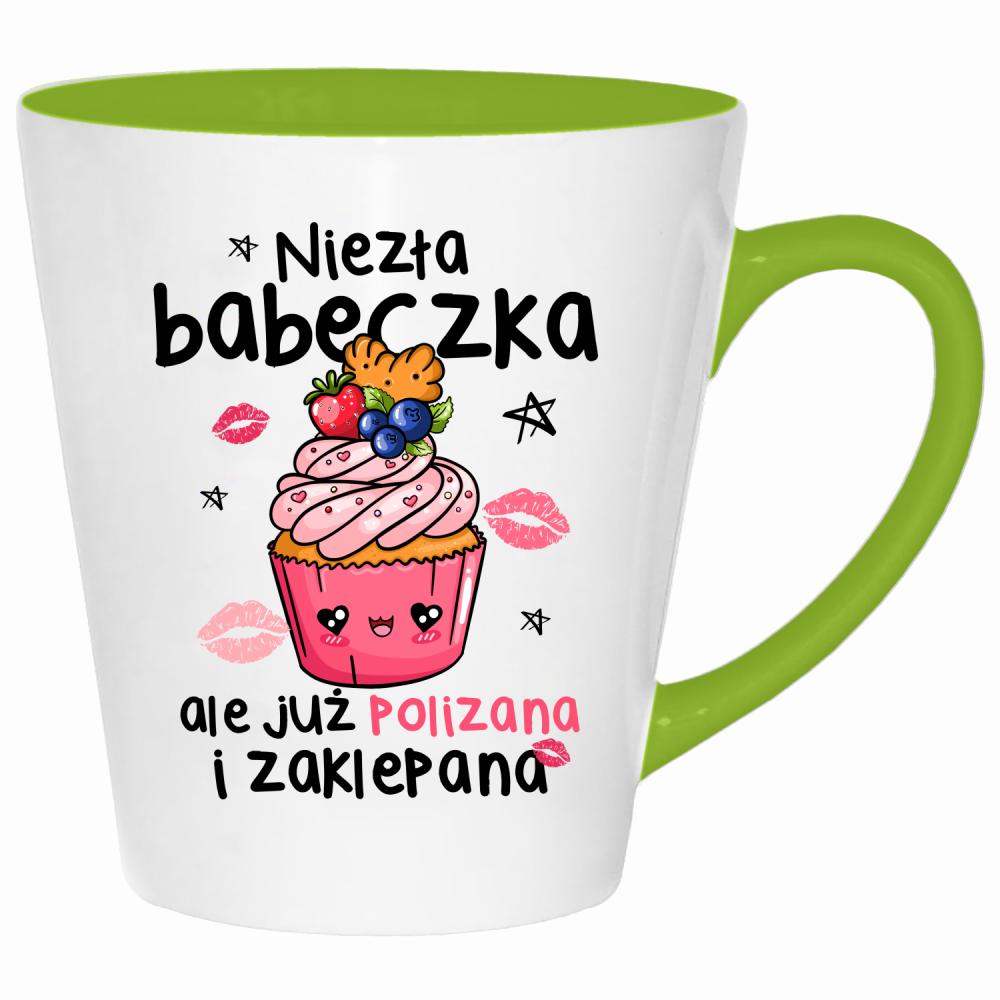 Niezła babeczka, ale już polizana i zaklepana kubek latte kolor limonka